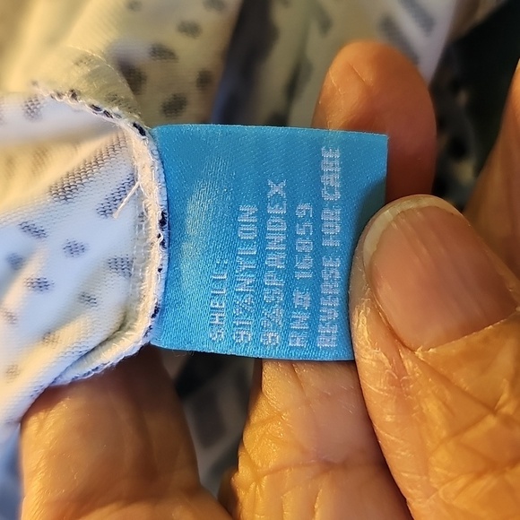 J. Mclaughlin Durham Blue Patterned Top. Cataling Stretch Cloth. 3/4‎ Sleeves. M - Picture 8 of 9